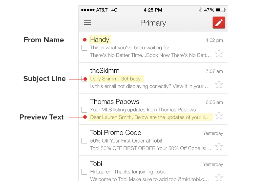 ios gmail app preview text